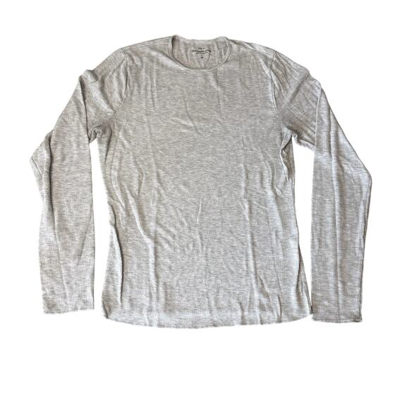 Abercrombie Essential Long-Sleeve Featherweight Rib Tuckable Top GRAY Large - Picture 2 of 4
